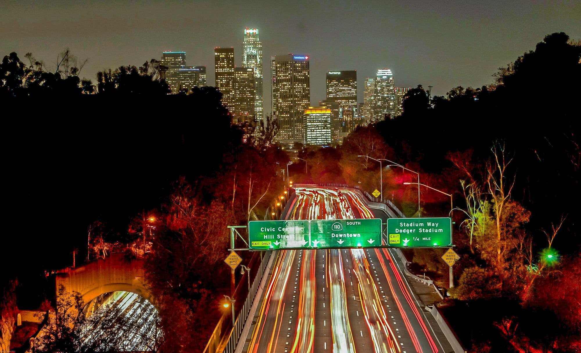 The Los Angeles skyline, California