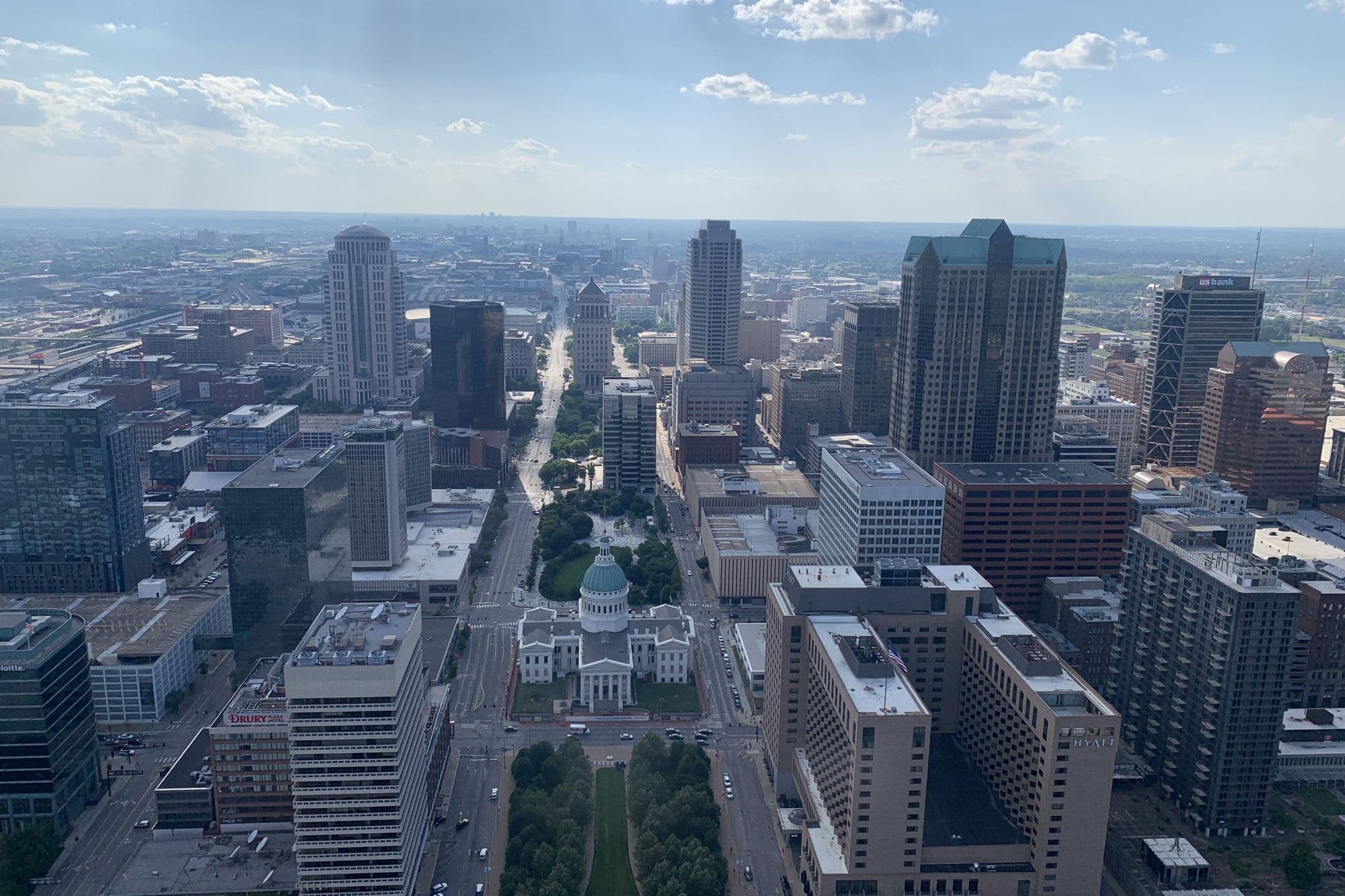 Downtown St. Louis seen from above