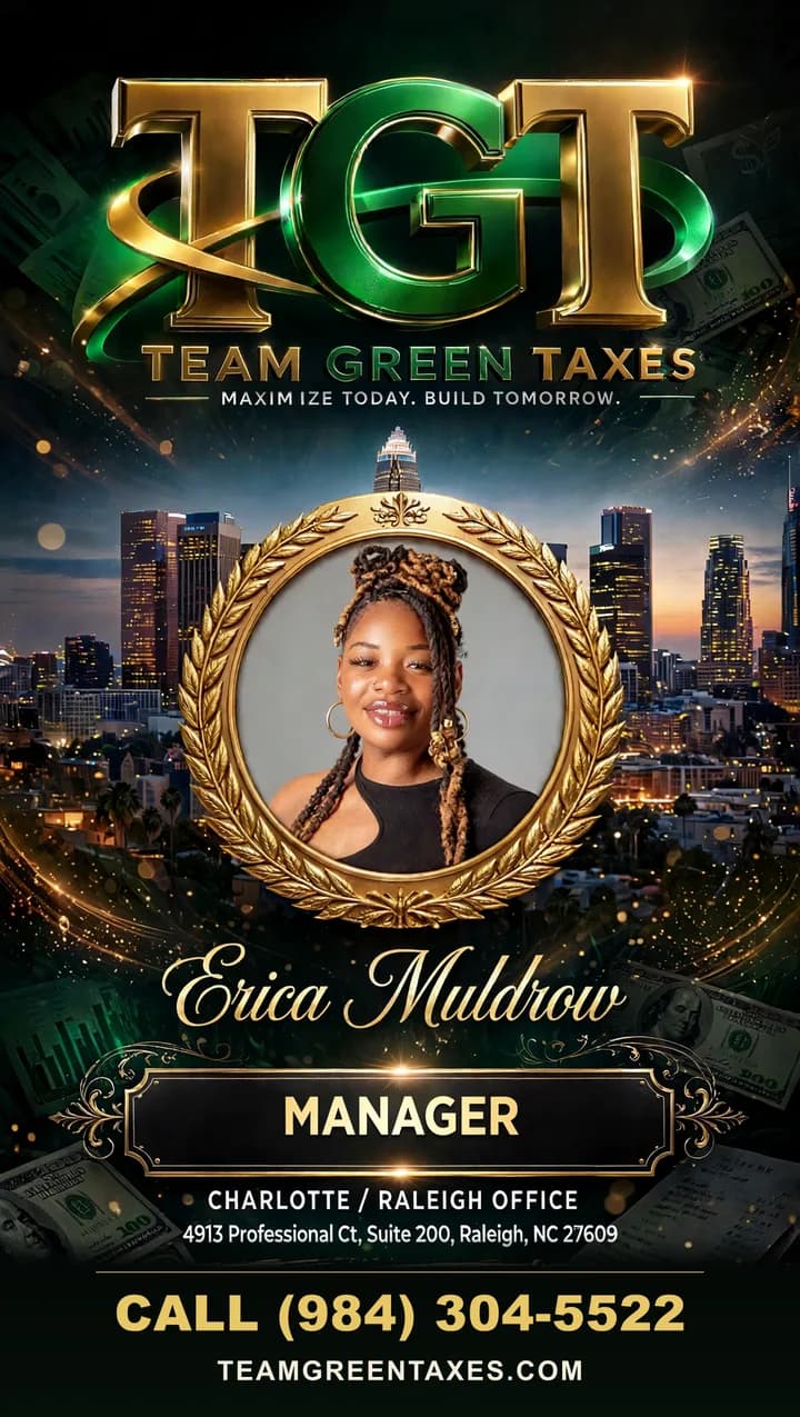 Erica Muldrow, Team Green Taxes Raleigh